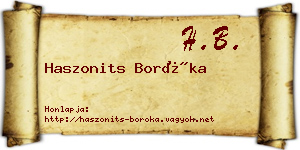 Haszonits Boróka névjegykártya